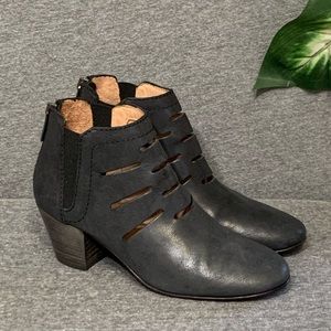 Aquatalia Dark Blue Leather Booties 5.5